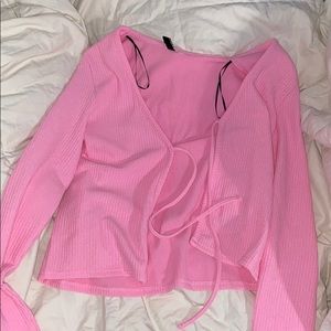 Hot pink front tie up